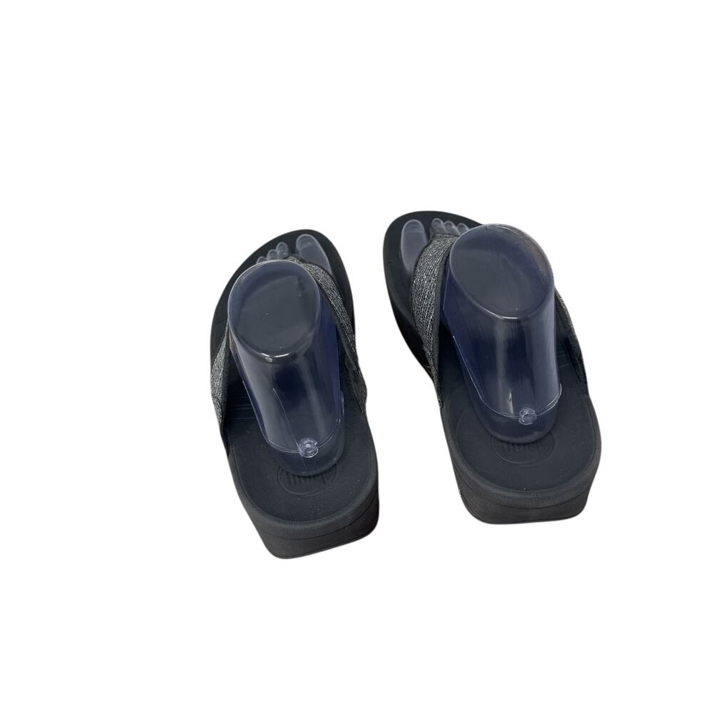 FitFlop Lulu Superglitz Silver Flip Flop Thong Sandals Summer Vacation Womens 10 - Picture 3 of 8